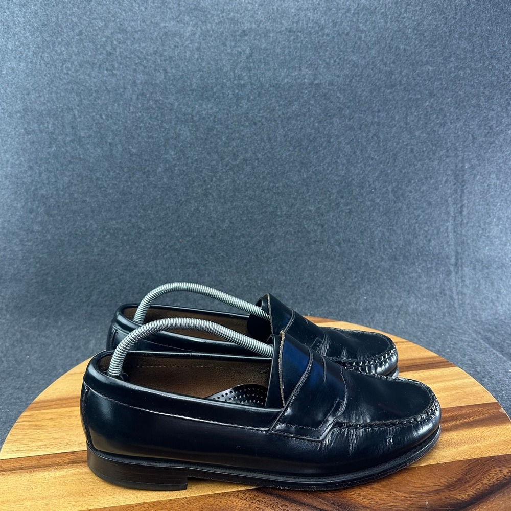 GH Bass & Co Weejuns Logan Penny Loafers Dress Shoes Mens 9.5EEE Black Leather